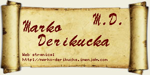 Marko Derikučka vizit kartica